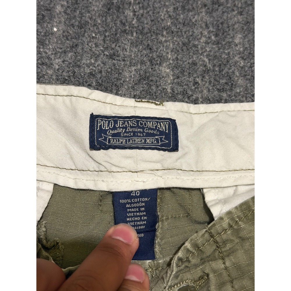 Polo Jeans Co Ralph Lauren Mens 40 Green Ripstop Cargo Shorts Military Utility - Picture 3 of 6